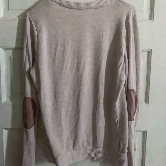 Open front elbow-patch cardigan sweater - Picture 5 of 5